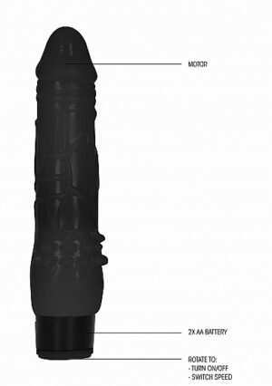 GC - 8 Inch Fat Realistic Dildo Vibe - Black - Afbeelding 4