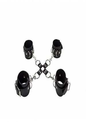Leather Hand And Legcuffs Black - Afbeelding 3