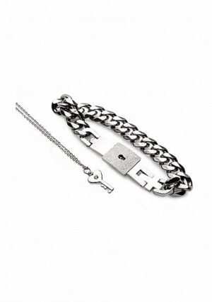 Chained Locking Bracelet & Key Necklace