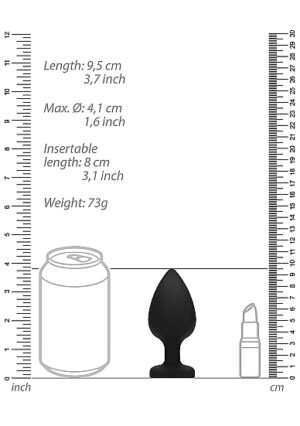 Diamond Heart Butt Plug - Extra Large - Black - Afbeelding 4