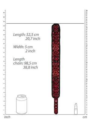 Luxury Collar with Leash - Burgundy - Afbeelding 5