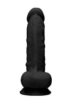Silicone Dildo With Balls - Black - 17.8 cm - Afbeelding 4