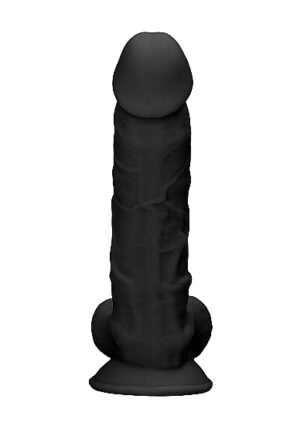 Silicone Dildo With Balls - Black - 17.8 cm - Afbeelding 5