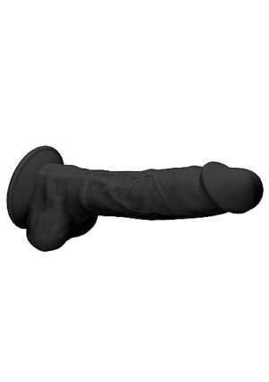 Silicone Dildo With Balls - Black - 17.8 cm - Afbeelding 7
