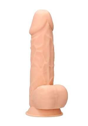 Silicone Dildo With Balls - Flesh - 21.6 cm