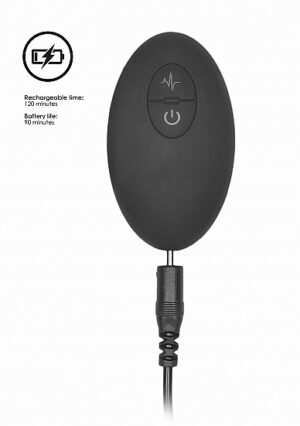 Remote Controlled E-Stim & Vibrating G/P-Spot Vibrator - Black - Afbeelding 12