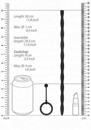 Silicone Plug & Cock Ring Set - Urethral Sounding - Black - Afbeelding 4