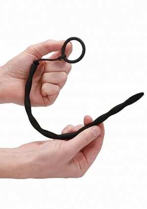 Silicone Plug & Cock Ring Set - Urethral Sounding - Black - Afbeelding 8