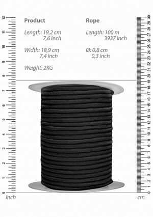 Bondage Rope - 100 Meters - Black - Afbeelding 4