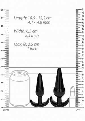NO. 80 - 4-Piece Butt Plug Set - Black - Afbeelding 4