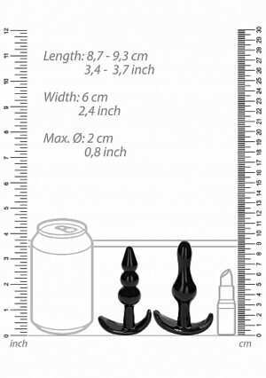 NO. 80 - 4-Piece Butt Plug Set - Black - Afbeelding 5