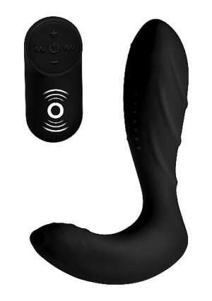 Silicone Prostate Vibrator with Remote Control - Black