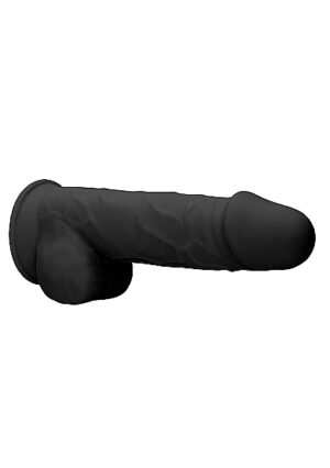 Silicone Dildo With Balls - Black - 21.6 cm - Afbeelding 6