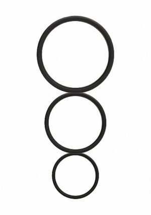 Flat Cock Ring Set  - Black