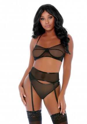 Compare and Contrast Lingerie Set - Black - M