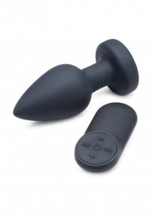 Silicone Vibrating LED Plug - Medium - Black