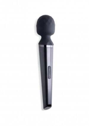 Diamond Head- 11X Silicone Wand Massager - Black