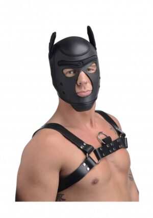 Spike Neoprene Puppy Hood - Black - Afbeelding 4
