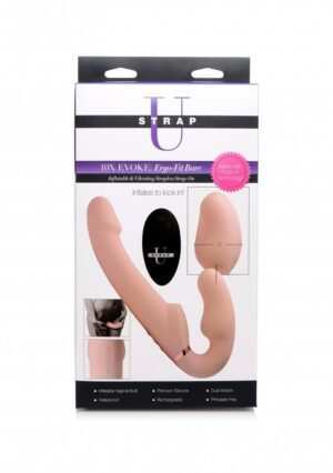 10X Evoke Ergo-Fit Inflatable   Vibrating Strapless Strap-On- F - Afbeelding 6
