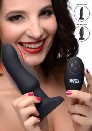 10X Inflatable + Vibrating Curved Silicone Anal Plug - Afbeelding 5