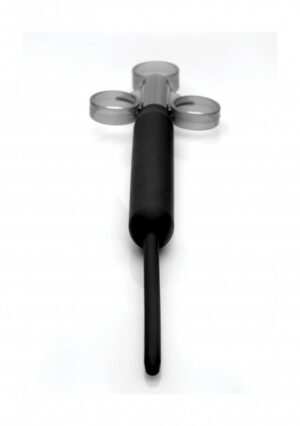 Silicone Ribbed Lube Launcher - Black - Afbeelding 6