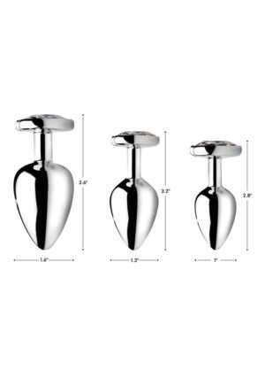 Rainbow Prism Heart Anal Plug - Medium - Silver - Afbeelding 4