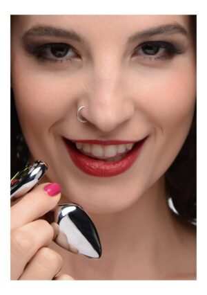 Rainbow Prism Heart Anal Plug - Small - Silver - Afbeelding 3