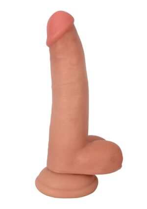 8 Inch Bareskin Dildo with Balls - Light