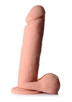 9 Inch Vibrating Remote Control Silicone Dildo with Balls - Fles - Afbeelding 6