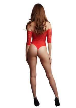 Crotchless Rhinestone Teddy - Red - O/S - O/S - Afbeelding 4