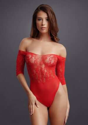 Crotchless Rhinestone Teddy - Red - O/S - O/S - Afbeelding 6