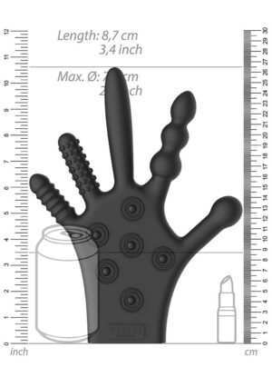 Silicone Stimulation Glove - Black - Afbeelding 4