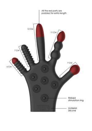 Silicone Stimulation Glove - Black - Afbeelding 6