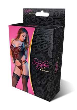 Underwire Bralette & Panty Set - Black - L/ XL - Afbeelding 3