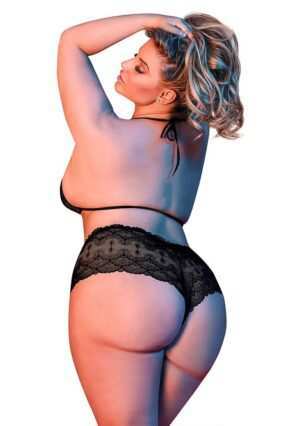 Triangle Bra & Cheeky Short Set - Black - QS - Afbeelding 5
