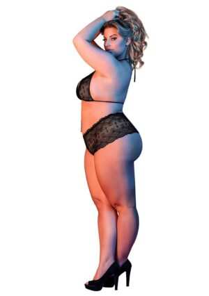 Triangle Bra & Cheeky Short Set - Black - QS - Afbeelding 7