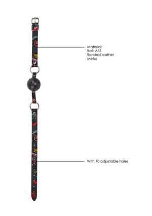 Breatheable Ball Gag - Old School Tattoo Style - Black - Afbeelding 6