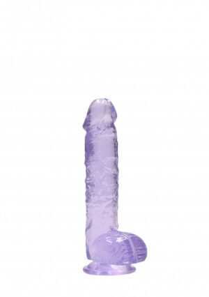 6" / 15 cm Realistic Dildo with Balls Purple