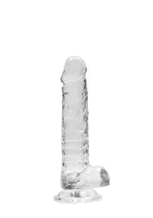 7" / 17 cm Realistic Dildo with Balls Transparent - Afbeelding 4