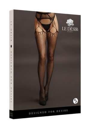 Shredded Suspender Pantyhose - Black - O/SO/S - Afbeelding 6