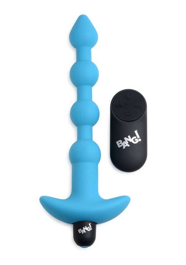 ag614 blue 1.jpg Vibrating Silicone Anal Beads & Remote Control - Blue