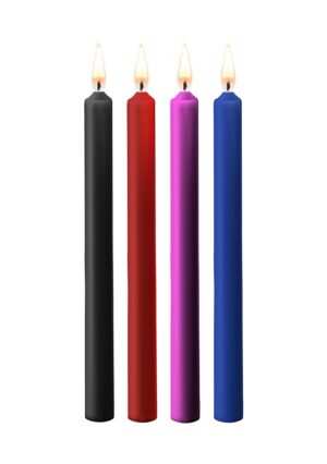 Teasing Wax Candles Large - Parafin - 4-pack - Mixed Colors