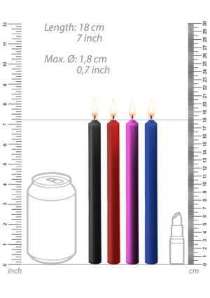 Teasing Wax Candles Large - Parafin - 4-pack - Mixed Colors - Afbeelding 4