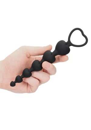 Anal Heart Beads - Black - Afbeelding 3