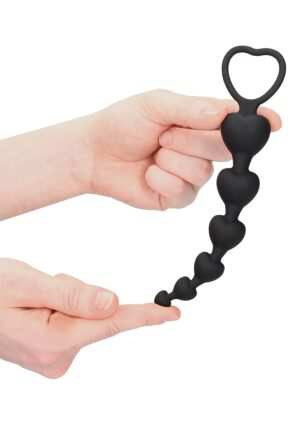Anal Heart Beads - Black - Afbeelding 4