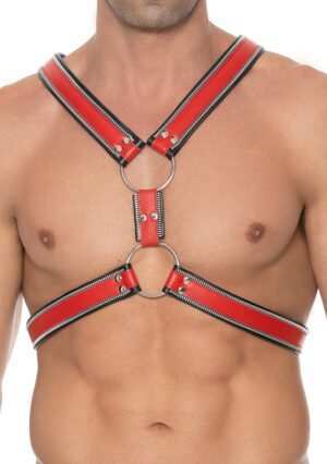 Z Series Scottish Harness - Leather - Black/Red - S/M