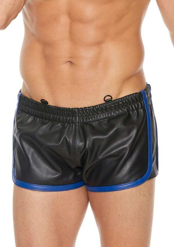 uom022blusm 1.jpg Versatile Shorts - Premium Leather - Black/Blu - S/M