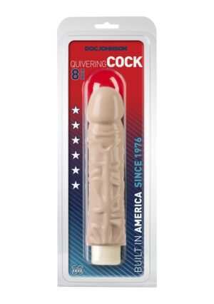 Quivering Cock - 8 Inch White - Afbeelding 3