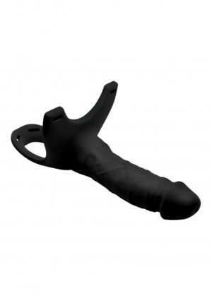 SM Hollow Silicone Dildo Strap-On - Black - Afbeelding 3