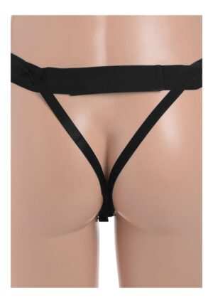 SM Hollow Silicone Dildo Strap-On - Black - Afbeelding 5